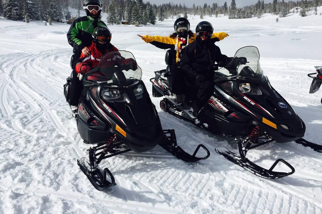 Group of snowmobilers posing