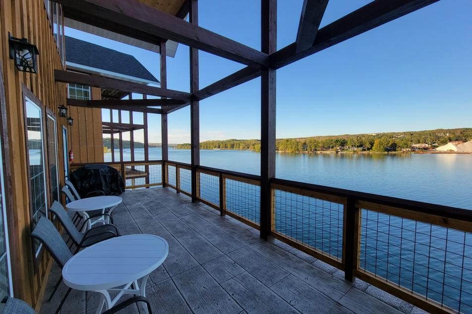 Deck overlooking the water